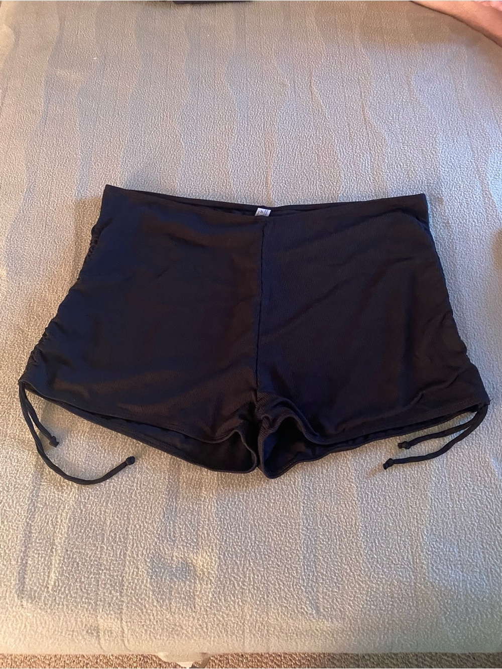 Black Swim Shorts with Side Drawstrings
